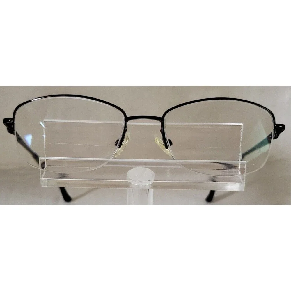 Tura R906 Black Metal Half Rim Eyeglasses Frame 52-17-135 Unisex Semi Rimless
